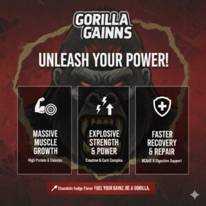 gorilla gainns ultra mass gainer, chocolate fudge