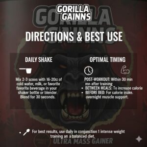 gorilla gainns ultra mass gainer, chocolate fudge
