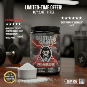 gorilla gainns pre workout, unflavoured