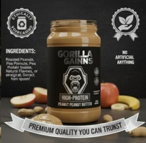 Gorilla Gainns peanut butter, Creamy and tasty gorilla gainns peanut butter, creamy and tasty